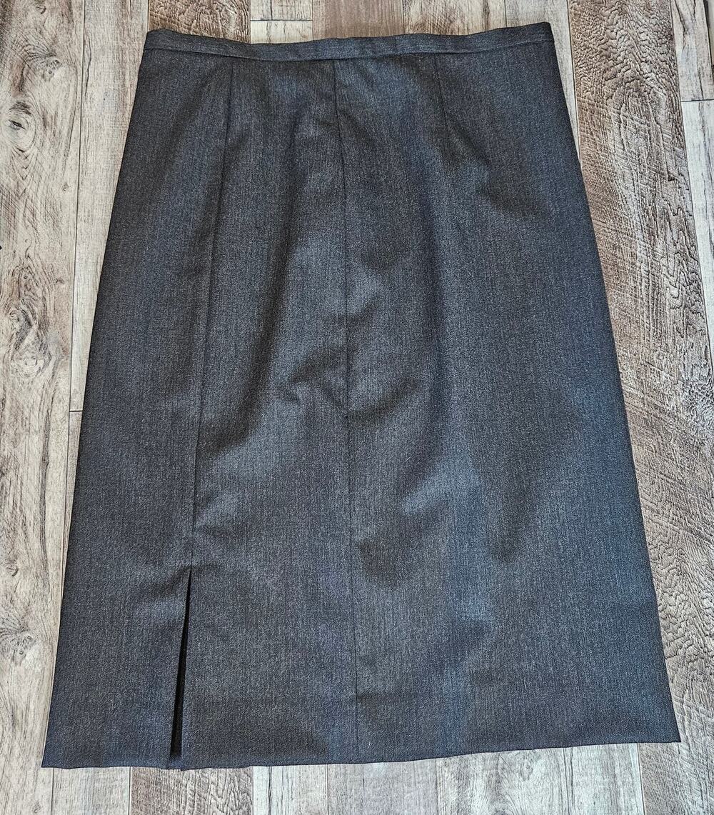 Pendleton Wool Pencil Skirt Kick Pleat Gray Lined Office Professional Size 12